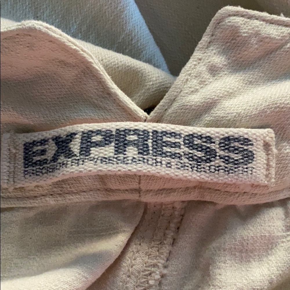 Express 70’s Inspired Bell Bottom Jeans in Cream - Picture 5 of 6